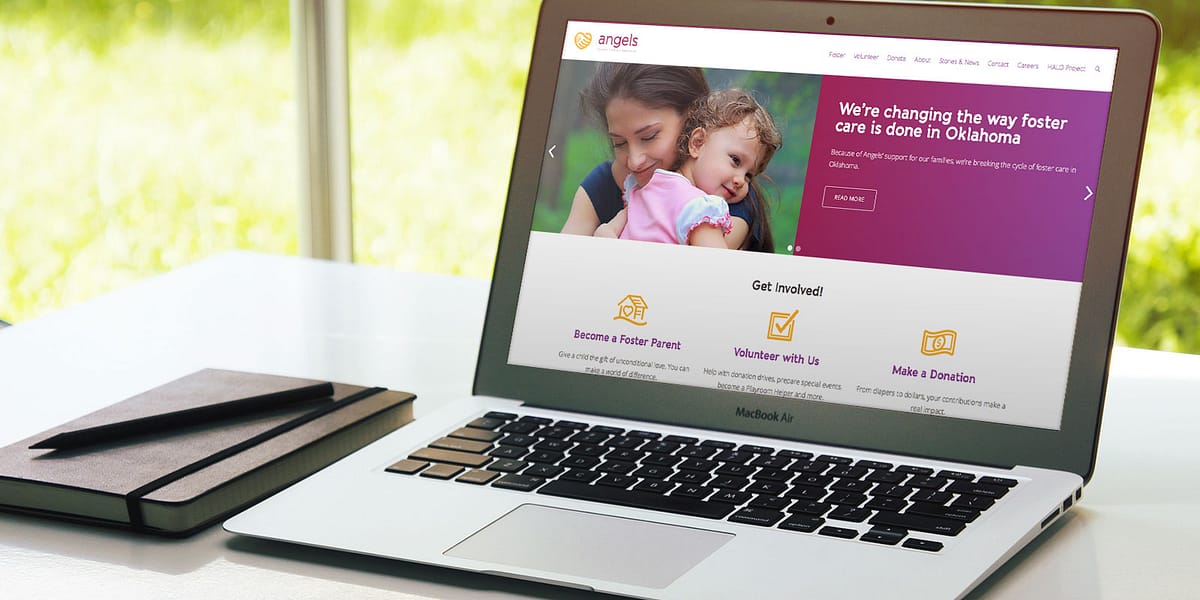 Angels Foster Family Network rebrand graphic design and website design
