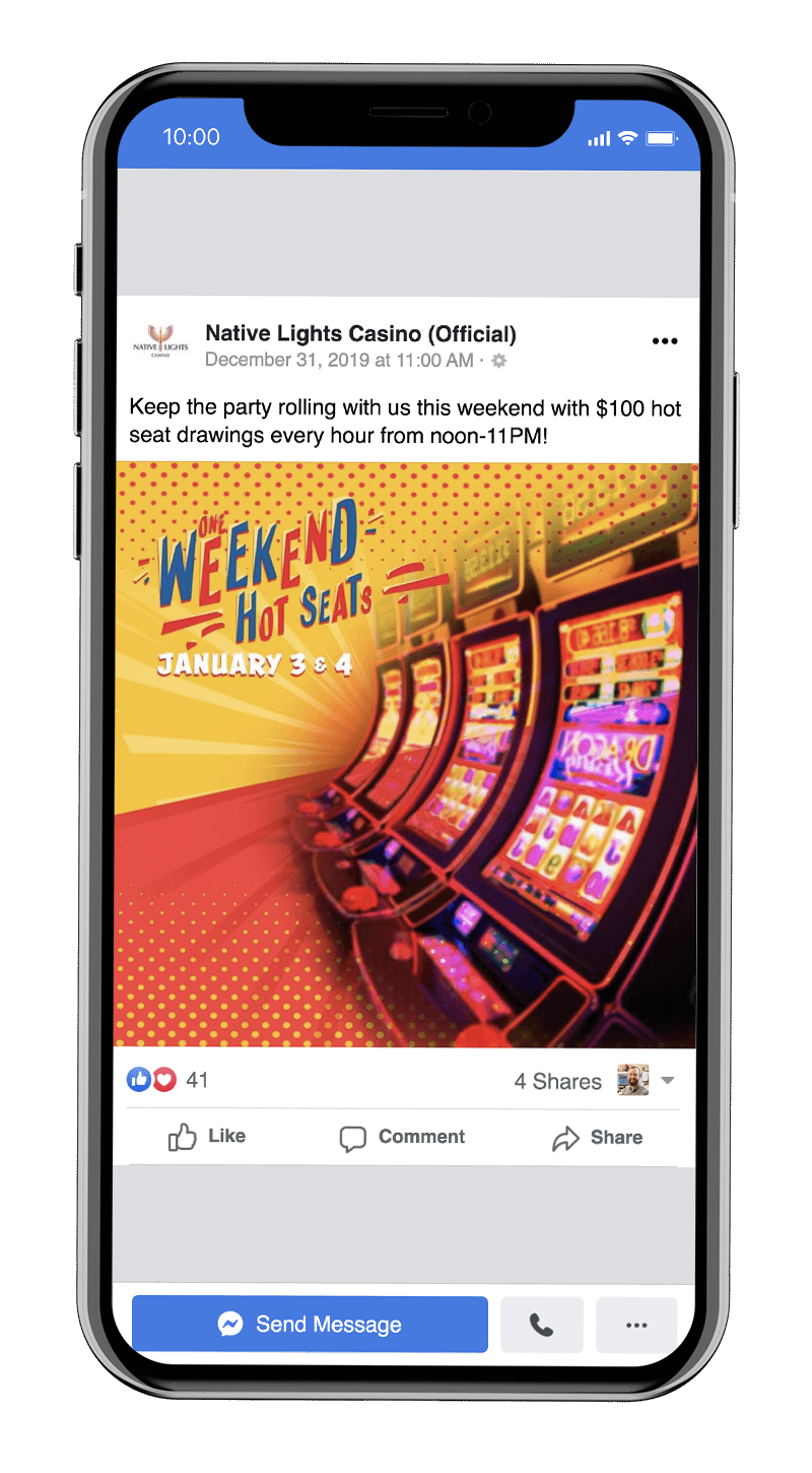 Casino promotion on Facebook